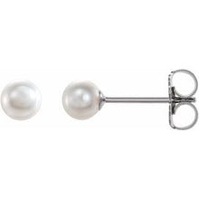 Load image into Gallery viewer, 14K White Akoya Cultured Pearl Earrings
