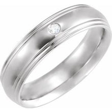 Load image into Gallery viewer, Platinum .04 CT Diamond Half Round Edge Band Size 11.5
