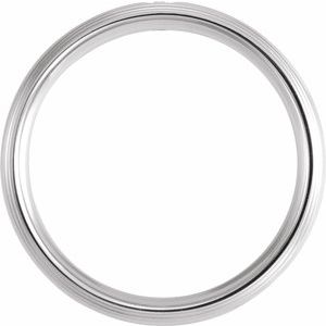 Platinum .04 CT Diamond Half Round Edge Band Size 6.5