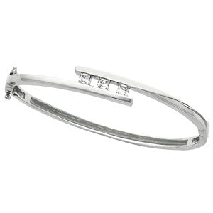 Three-Stone Hinged Bangle Bracelet