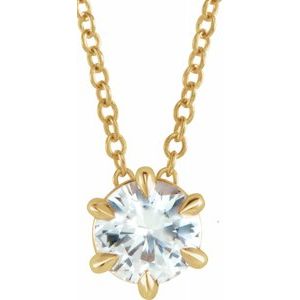 14K Yellow 1/2 CT Diamond Solitaire 16-18" Necklace