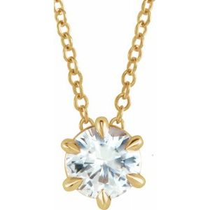 Collier solitaire en diamant jaune 14K 3/4 CT 16-18 "