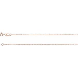 10K Rose 1 mm Diamond-Cut Cable 20" Chain
