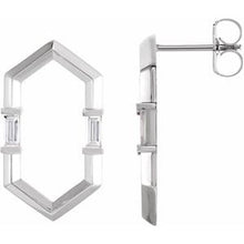 Load image into Gallery viewer, 14K White 1/3 CTW Diamond Geometric Earrings
