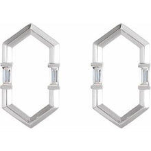 Load image into Gallery viewer, 14K White 1/3 CTW Diamond Geometric Earrings
