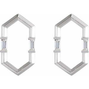 14K White 1/3 CTW Diamond Geometric Earrings