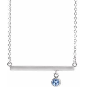 Sterling Silver Aquamarine Bezel-Set 18