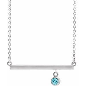 Sterling Silver Blue Zircon Bezel-Set 18