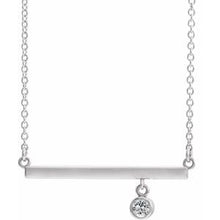 Charger l&#39;image dans la galerie, Sterling Silver Sapphire Bezel-Set 18&quot; Bar Necklace
