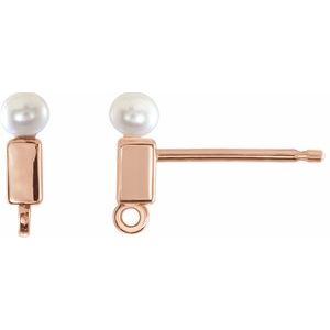 Freshwater Cultured Pearl Bar Earring Top