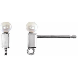 Freshwater Cultured Pearl Bar Earring Top