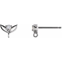 Load image into Gallery viewer, 14K White .03 CT Diamond Vintage-Inspired Earring Top
