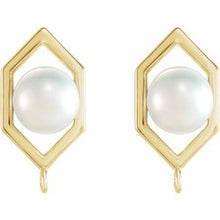 Load image into Gallery viewer, Freshwater Cultured Pearl Geometric Earring Top
