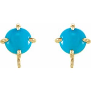 Round 4-Prong Cabochon Earring Top