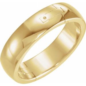 Bande réglable 14K jaune 6 mm Taille 4