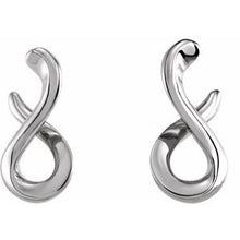 Load image into Gallery viewer, Sterling Silver Infinity-Inspired Drop Earrings
