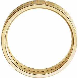 14K Yellow 1 1/6 CTW Diamond Flat Band Size 11