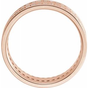 14K Rose 1 1/8 CTW Diamond Flat Band Size 10
