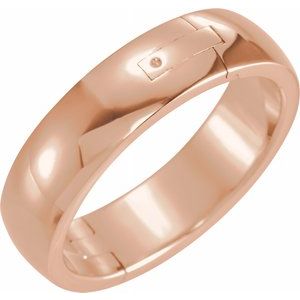 14K Rose 6 mm Taille de bande réglable 9,5