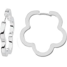 Load image into Gallery viewer, Flower Hinged Hoop Earrings
