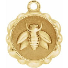 Load image into Gallery viewer, 14K Yellow 10x8.4 mm Bee Medallion Dangle
