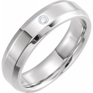 Platine .04 CTW Diamond Beveled Edge Band Taille 5.5