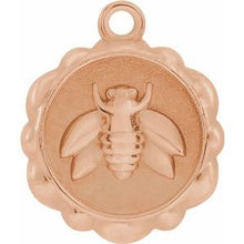 Charger l&#39;image dans la galerie, 14K Rose 10x8.4 mm Bee Medallion Dangle
