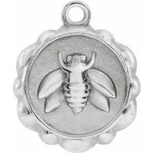 Charger l&#39;image dans la galerie, Platinum 10x8.4 mm Bee Medallion Dangle
