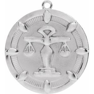 Sterling Silver 16.6x15 mm Scales of Justice Medallion Dangle