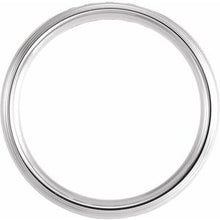 Load image into Gallery viewer, Platinum 1/8 CTW Diamond Half Round Edge Band Size 13
