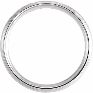 Platinum 1/8 CTW Diamond Half Round Edge Band Size 12.5