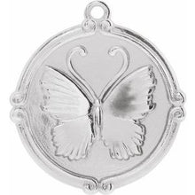 Load image into Gallery viewer, Sterling Silver 14.5x13 mm Butterfly Medallion Dangle
