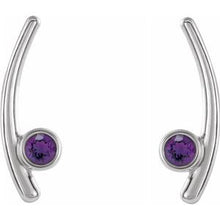 Load image into Gallery viewer, Sterling Silver Amethyst Ear Climbers
