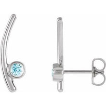 Load image into Gallery viewer, Sterling Silver Blue Zircon Ear Climbers
