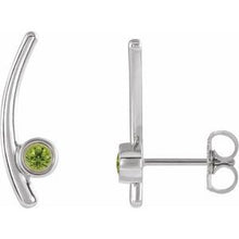 Load image into Gallery viewer, Sterling Silver Peridot Ear Climbers
