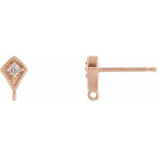 Load image into Gallery viewer, 14K Rose .03 CTW Diamond Earring Top
