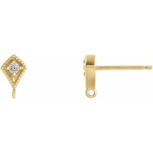 14K Yellow .03 CTW Diamond Earring Top