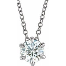 Load image into Gallery viewer, 14K White 7/8 CT Lab-Grown Diamond Solitaire 16-18&quot; Necklace
