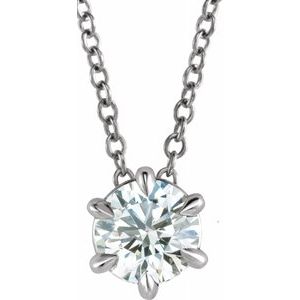 Sterling Silver Sapphire Solitaire 16-18