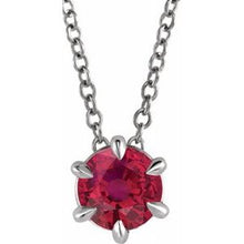 Load image into Gallery viewer, Platinum Ruby Solitaire 16-18&quot; Necklace
