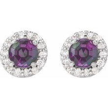 Load image into Gallery viewer, 14K White Alexandrite &amp; 1/6 CTW Diamond Earrings
