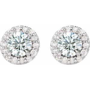 Platinum Sapphire & 1/4 CTW Diamond Earrings