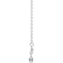 Charger l&#39;image dans la galerie, Sterling Silver Aquamarine Bezel-Set 18&quot; Bar Necklace

