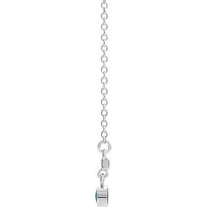 Sterling Silver Aquamarine Bezel-Set 18" Bar Necklace