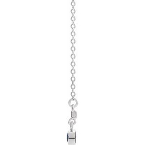Sterling Silver Chatham¬Æ Created Blue Sapphire Bezel-Set 18" Bar Necklace