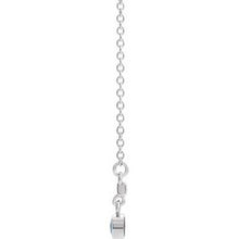 Charger l&#39;image dans la galerie, Sterling Silver Blue Zircon Bezel-Set 16&quot; Bar Necklace
