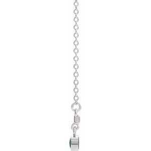 Sterling Silver Chatham¬Æ Created Emerald Bezel-Set 16" Bar Necklace