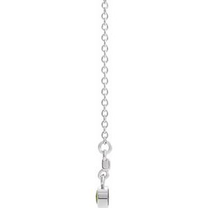 Sterling Silver Sapphire Bezel-Set 18" Bar Necklace