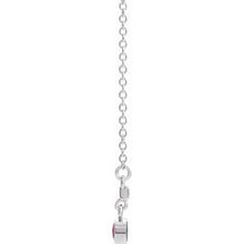 Charger l&#39;image dans la galerie, Sterling Silver Pink Tourmaline Bezel-Set 18&quot; Bar Necklace
