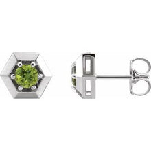 Load image into Gallery viewer, Sterling Silver Peridot Geometric Earrings
